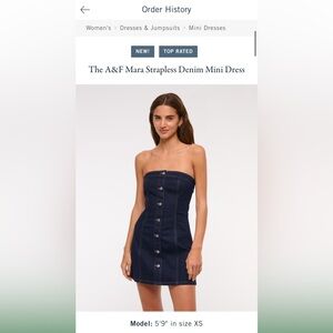 Abercrombie & Fitch Blue Strapless Bodycon Dress